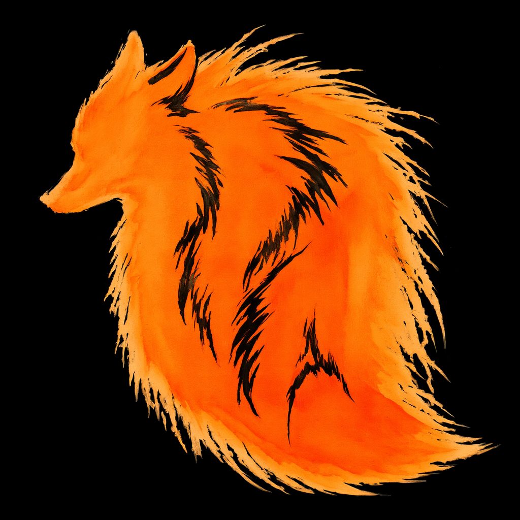 Illustrated fox silhouette on a black field
